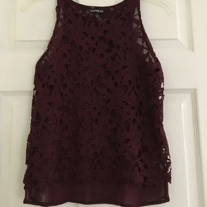 EXPRESS MAROON LACE TOP